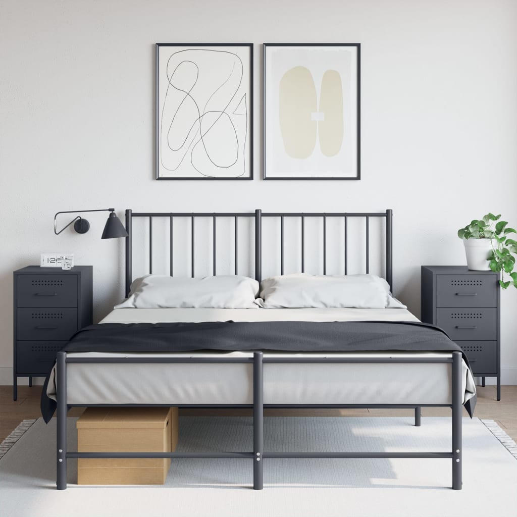 Bedside Cabinets 2 pcs Anthracite 36x39x68 cm Steel