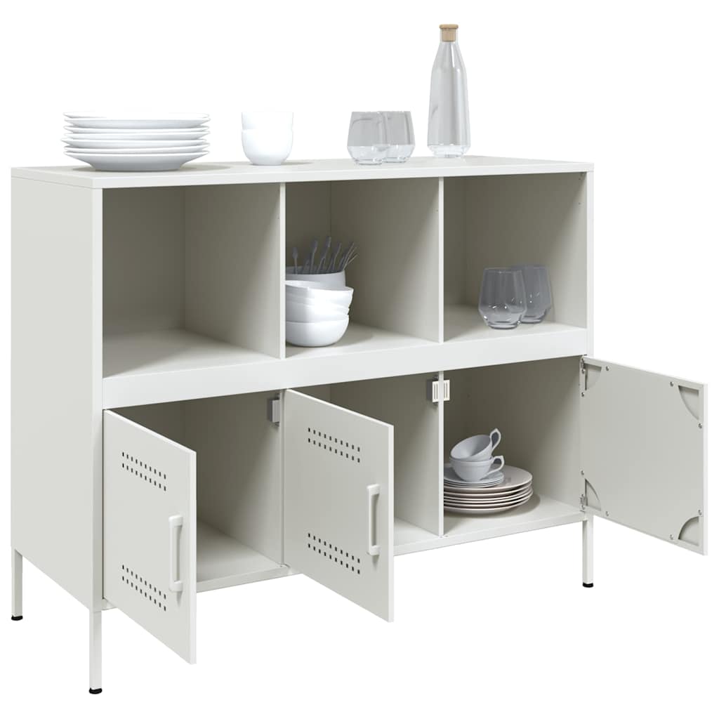 Sideboard White 100,5x39x79 cm Steel
