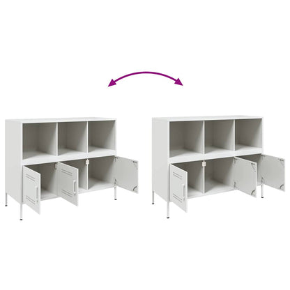 Sideboard White 100,5x39x79 cm Steel