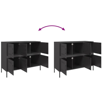Sideboard Black 100,5x39x79 cm Steel