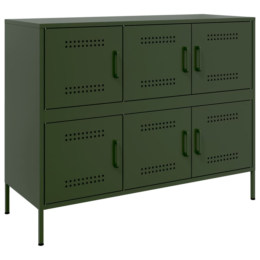 Sideboard Olive Green 100.5x39x79 cm Steel