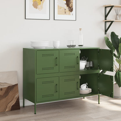Sideboard Olive Green 100.5x39x79 cm Steel