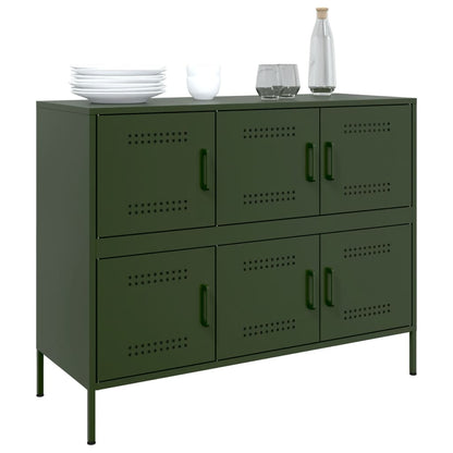 Sideboard Olive Green 100.5x39x79 cm Steel
