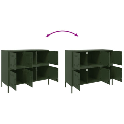 Sideboard Olive Green 100.5x39x79 cm Steel