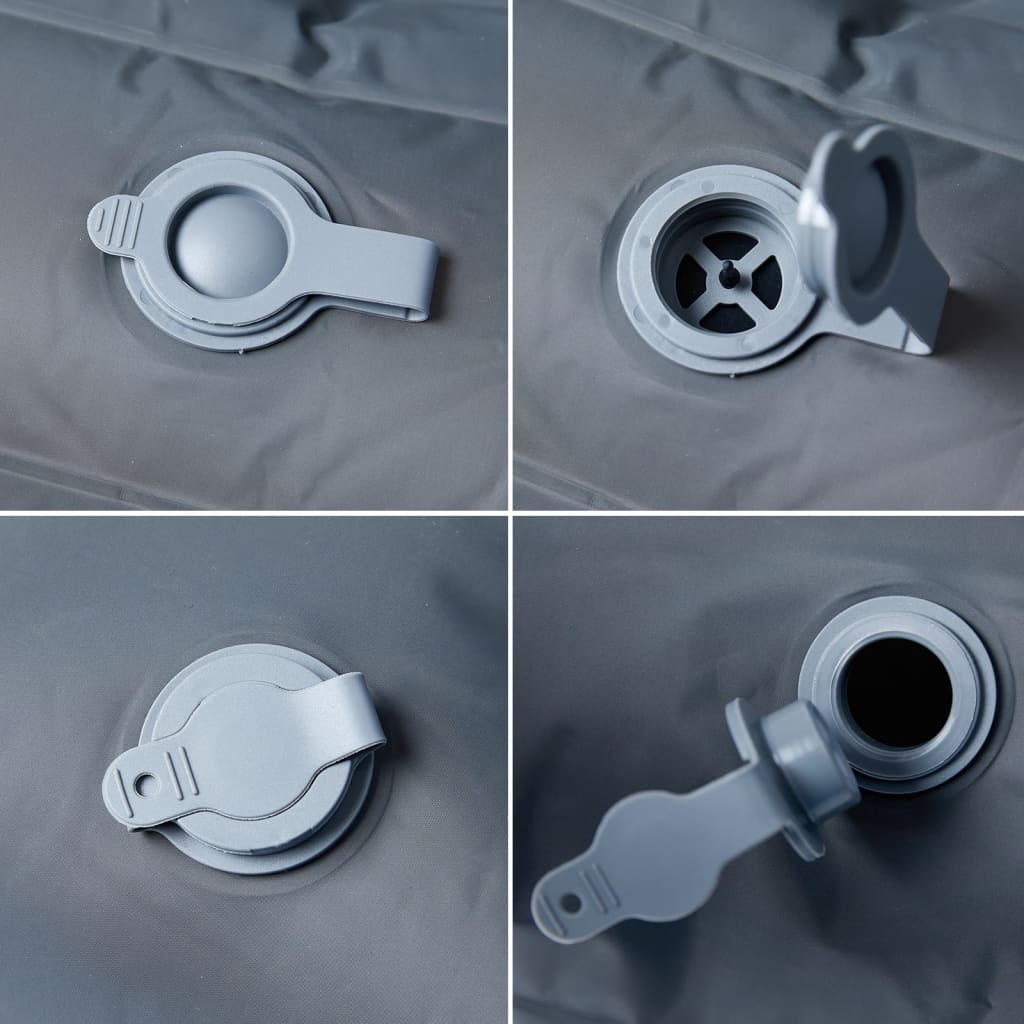 Self Inflating Camping Mattress with Pillows 2-Person Grey