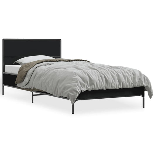 Bed Frame without Mattress Black 75x190 cm