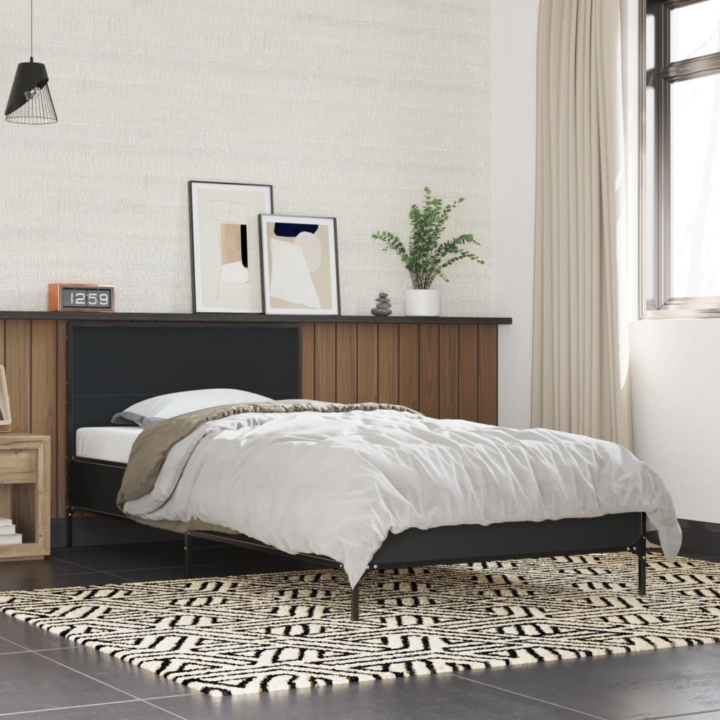 Bed Frame without Mattress Black 75x190 cm Small Single