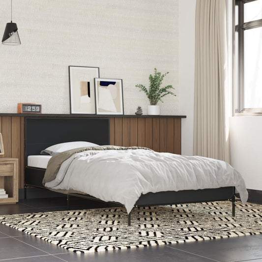 Bed Frame without Mattress Black 75x190 cm