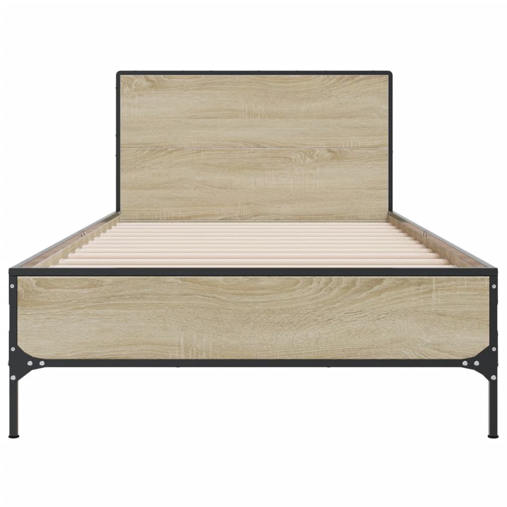 Bed Frame without Mattress Sonoma Oak 75x190 cm Small Single