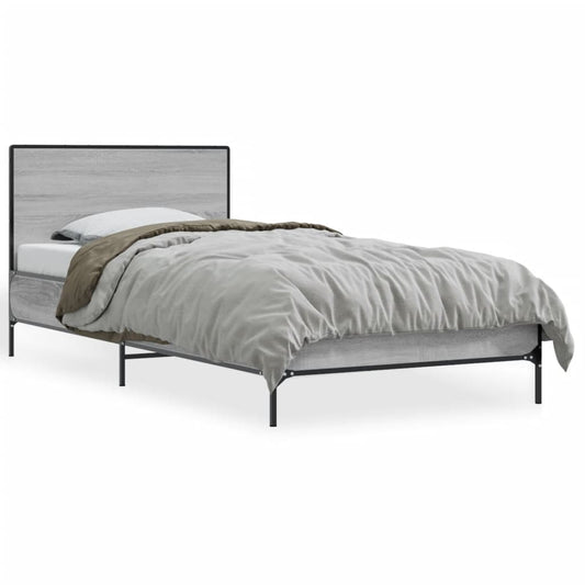 Bed Frame without Mattress Grey Sonoma 75x190 cm