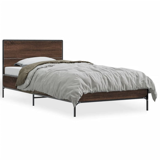 Bed Frame without Mattress Brown Oak 75x190 cm