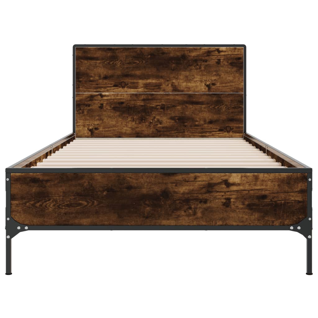 Bed Frame without Mattress Smoked Oak 90x190 cm Single