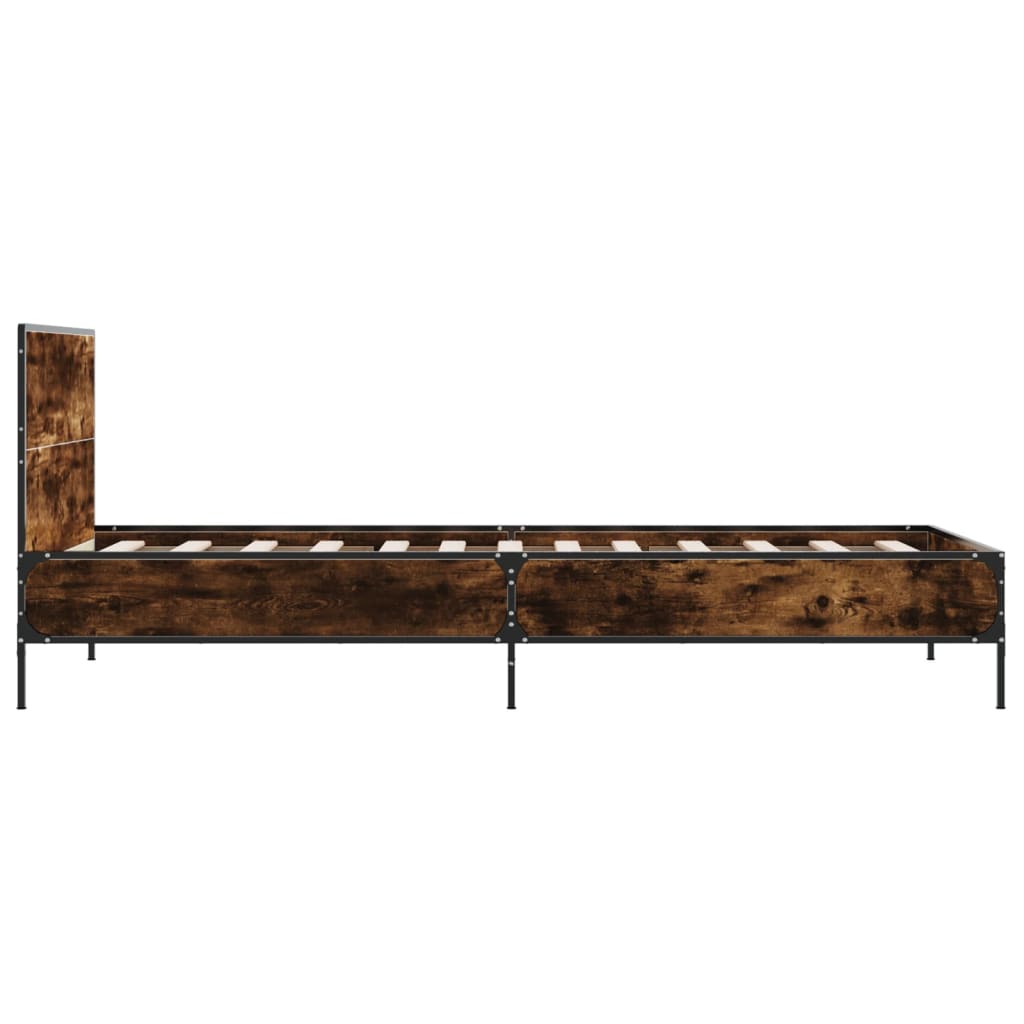 Bed Frame without Mattress Smoked Oak 90x190 cm Single