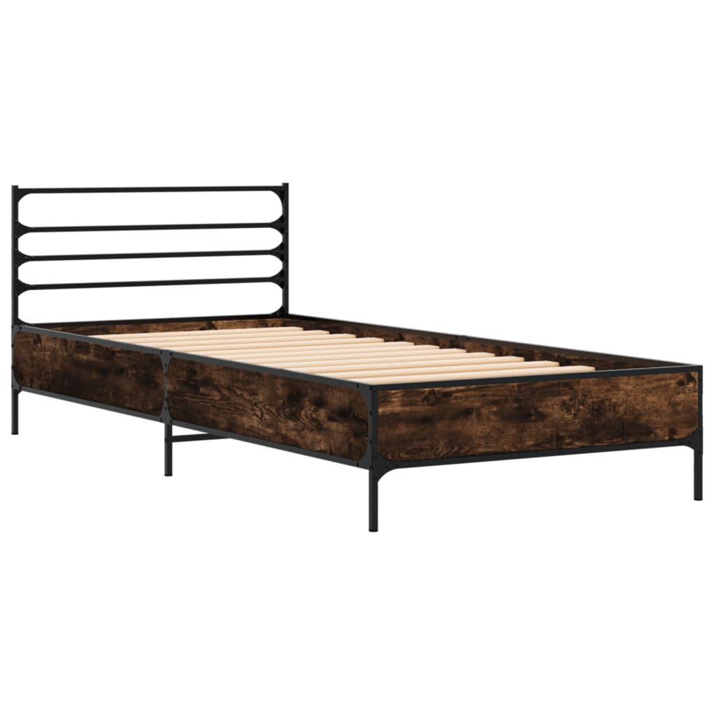 Bed Frame without Mattress Smoked Oak 90x200 cm