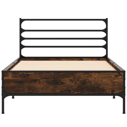 Bed Frame without Mattress Smoked Oak 90x200 cm