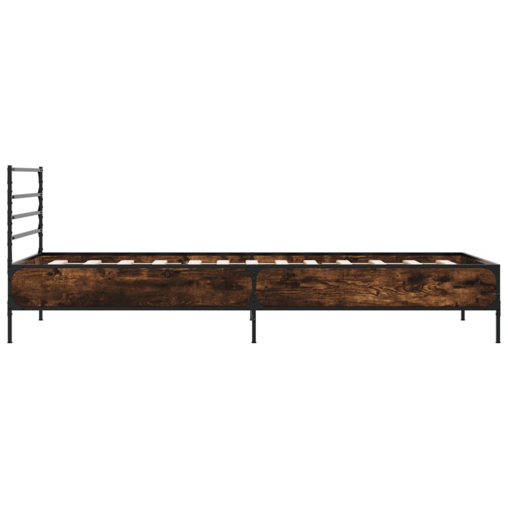 Bed Frame without Mattress Smoked Oak 90x200 cm
