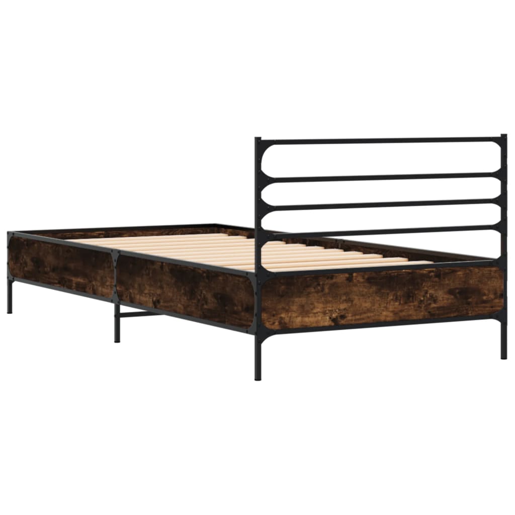 Bed Frame without Mattress Smoked Oak 90x200 cm