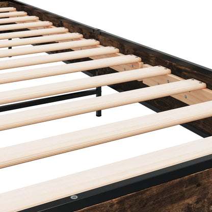 Bed Frame without Mattress Smoked Oak 90x200 cm