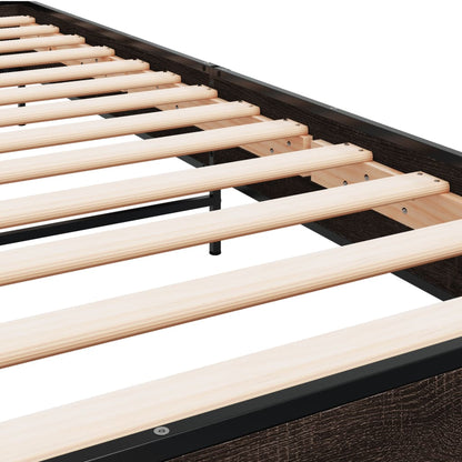 Bed Frame without Mattress Brown Oak 90x200 cm