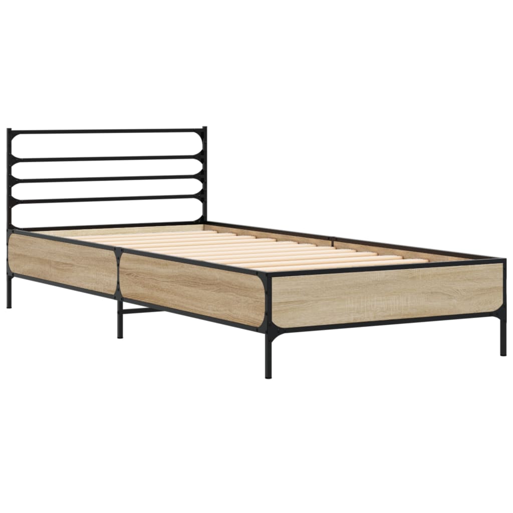 Bed Frame | Sonoma Oak | Engineered Wood, Metal | Single | Durable