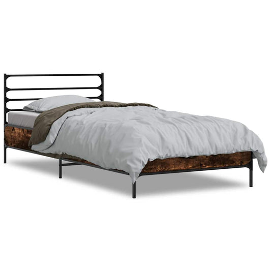 Bed Frame without Mattress Smoked Oak 100x200 cm