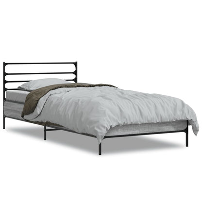 Bed Frame | Grey Sonoma | Engineered wood, Metal, Plywood | Single