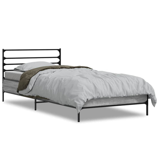 Bed Frame without Mattress Grey Sonoma 100x200 cm