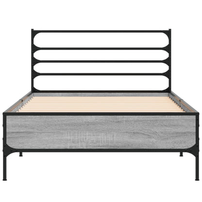 Bed Frame | Grey Sonoma | Engineered wood, Metal, Plywood | Single