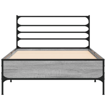 Bed Frame without Mattress Grey Sonoma 75x190 cm Small Single
