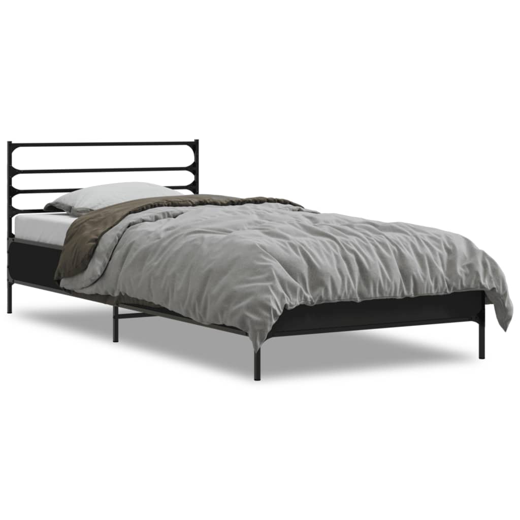 Bed Frame without Mattress Black 90x190 cm