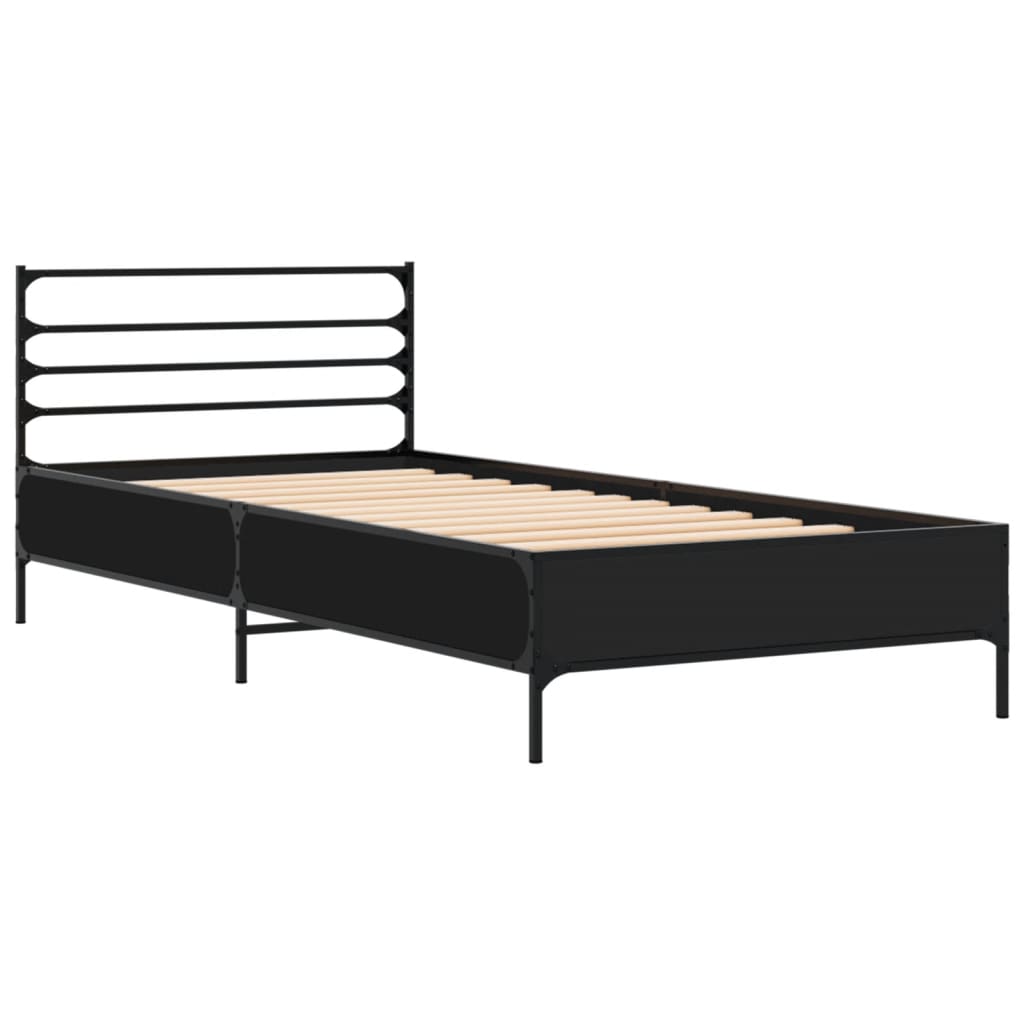 Bed Frame without Mattress Black 90x190 cm