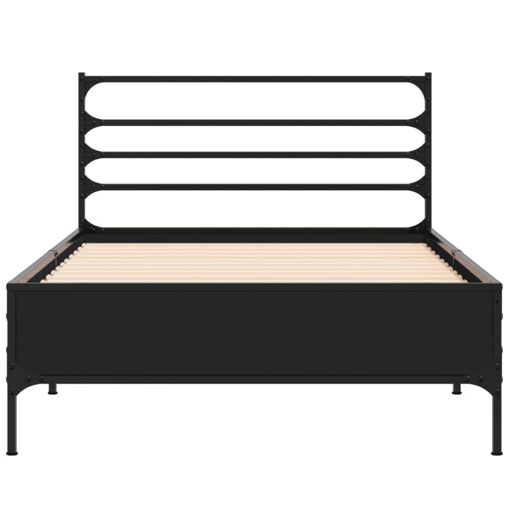 Bed Frame without Mattress Black 90x190 cm