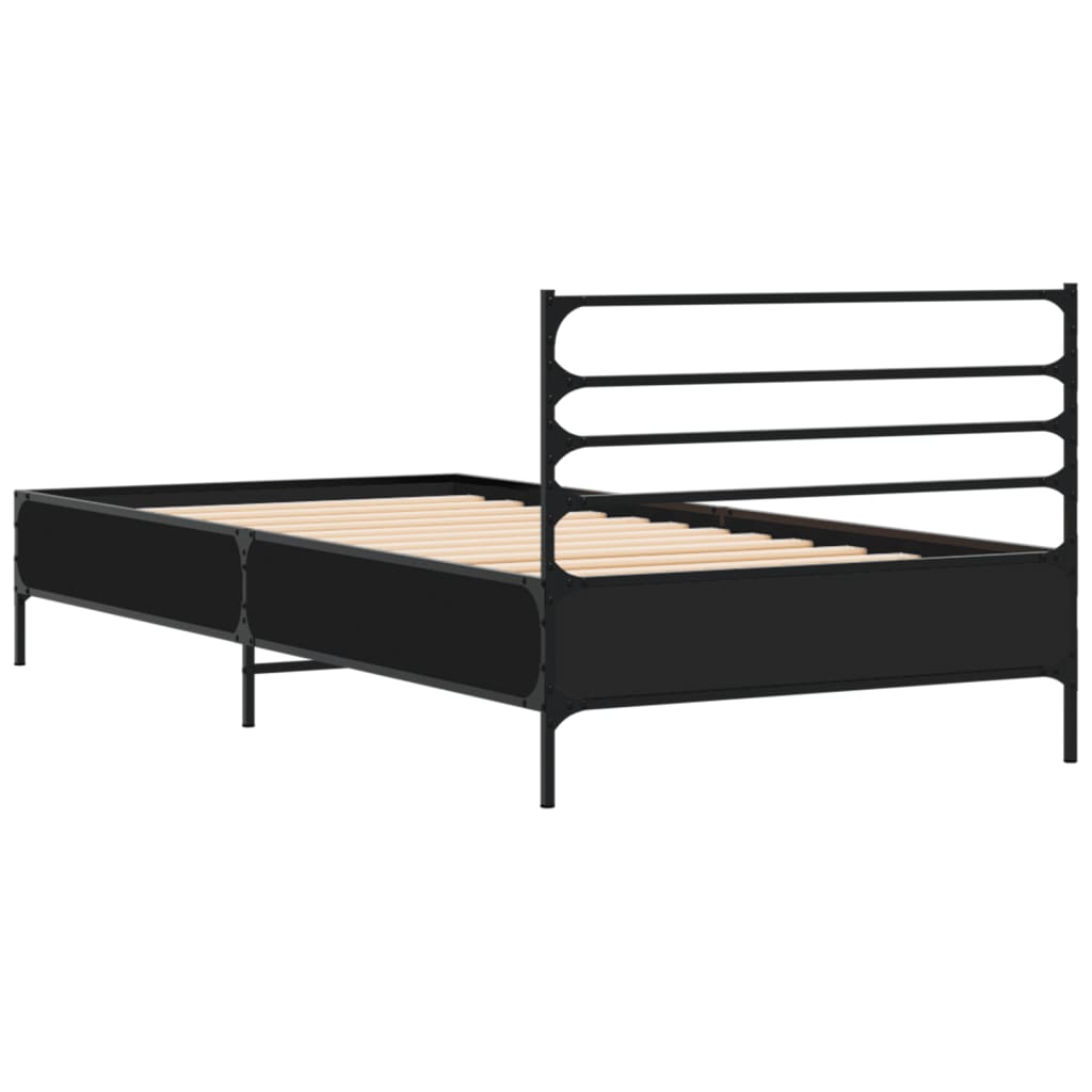 Bed Frame without Mattress Black 90x190 cm