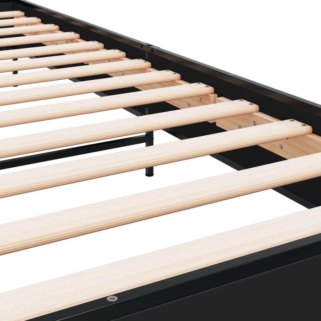 Bed Frame without Mattress Black 90x190 cm