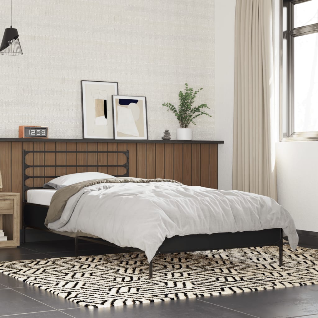 Bed Frame without Mattress Black 90x190 cm