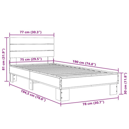 Bed Frame without Mattress Black 75x190 cm Small Single