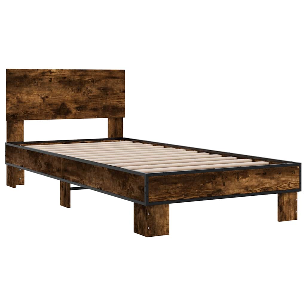 Bed Frame | Smoked Oak | Engineered Wood, Metal | Single | Durable