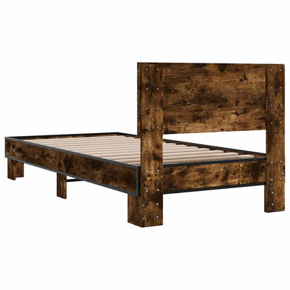 Bed Frame | Smoked Oak | Engineered Wood, Metal | Single | Durable