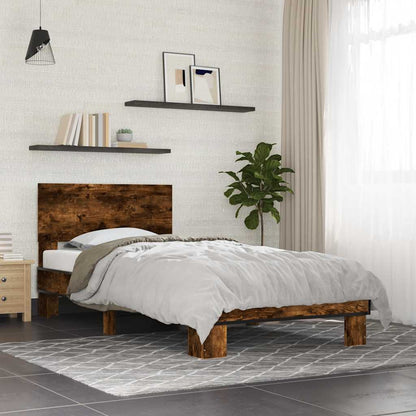 Bed Frame | Smoked Oak | Engineered Wood, Metal | Single | Durable
