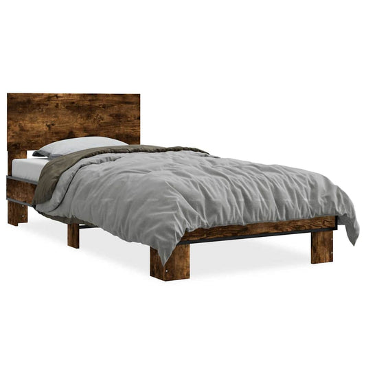 Bed Frame | Smoked Oak | Engineered Wood | Small Single | Durable