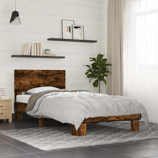 Bed Frame | Smoked Oak | Engineered Wood | Small Single | Durable