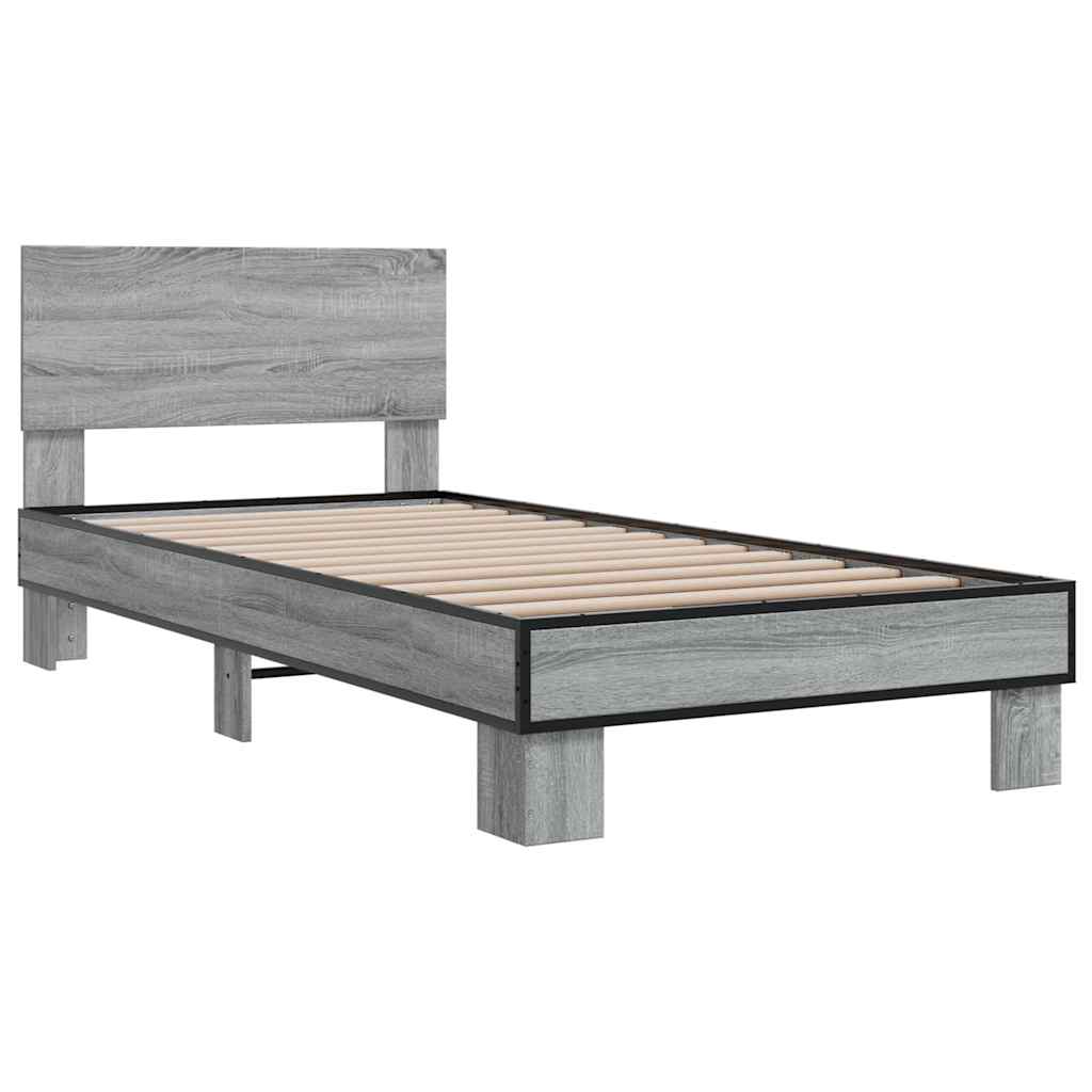 Bed Frame | Grey Sonoma | Engineered Wood, Metal | Small Single | Durable