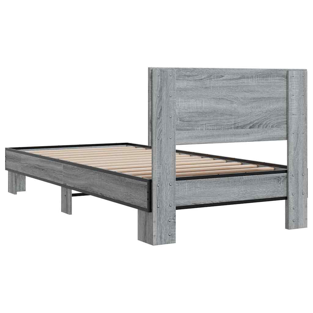 Bed Frame | Grey Sonoma | Engineered Wood, Metal | Small Single | Durable