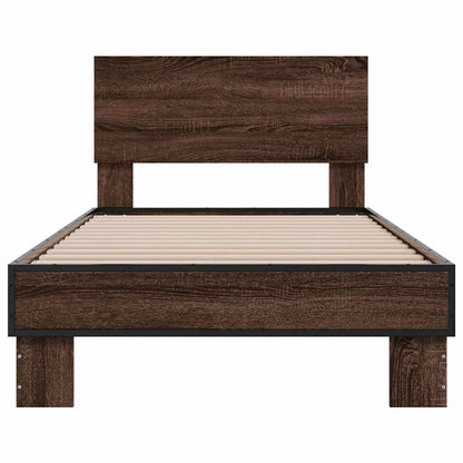 Bed Frame | Brown Oak | Engineered wood | Single | Modern | Bed Frame
