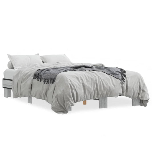 Bed Frame without Mattress Grey Sonoma 140x200 cm