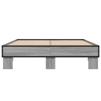 Bed Frame without Mattress Grey Sonoma 140x200 cm