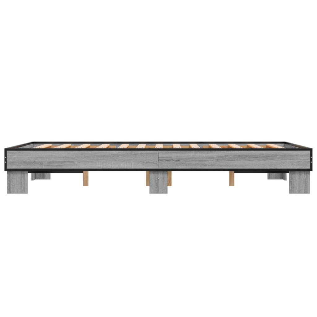 Bed Frame without Mattress Grey Sonoma 120x200 cm