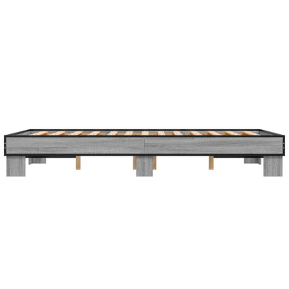 Bed Frame without Mattress Grey Sonoma 120x200 cm