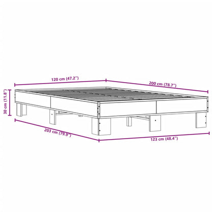 Bed Frame without Mattress Grey Sonoma 120x200 cm