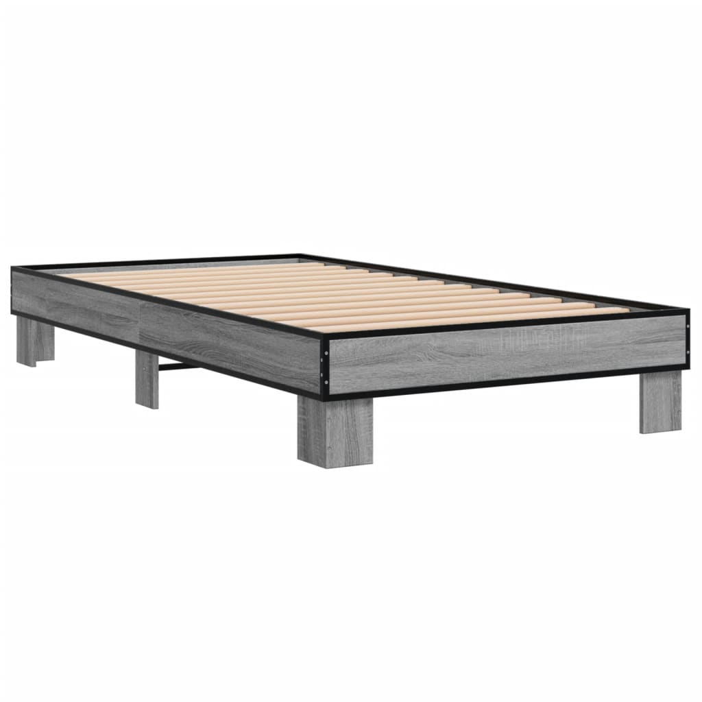 Bed Frame without Mattress Grey Sonoma 100x200 cm